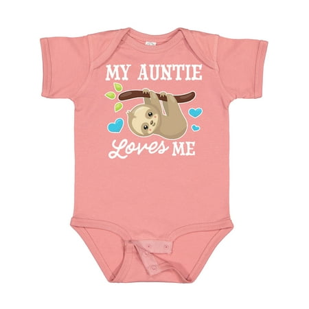 

Inktastic My Auntie Loves Me with Sloth and Hearts Gift Baby Boy or Baby Girl Bodysuit