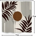 thumbnail image 4 of Mid Century Modern Shower Curtain Brown Boho Shower Curtain Abstract Leaves Shower Curtain Set 72Wx72H Minimalist Geometric Bath Curtain Aesthetic Plant Bathroom Accessories Art Home Decor, 4 of 5