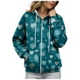 thumbnail image 6 of larppty Hoodies for Women Zip Up Christmas Sweatshirts Oversized Jackets Long Sleeve Cardigan Sweater Shirts 2025 Fashion Holiday Clothes (Sky Blue, XL), 6 of 9