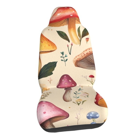 Colorful And Fanciful Mushrooms Car Seat Covers Stretch Car Seat Protectors Universal Fit