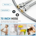 thumbnail image 5 of All Metal Handheld Shower Head with Power Wash Mode, 70-Inch Stainless Steel Hose, and Dual Purpose Holder, 5 of 8