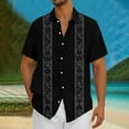 thumbnail image 2 of Yyeselk Men's Button Down Beach Shirt Vintage Stylish Short Sleeve Hawaiian Print Shirt Summer Vacation Relaxed Fit Casual Lapel Shirt Black M, 2 of 5