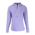thumbnail image 2 of Women's Cutter & Buck Purple Detroit Lions Daybreak Eco Recycled Half-Zip Hoodie, 2 of 3