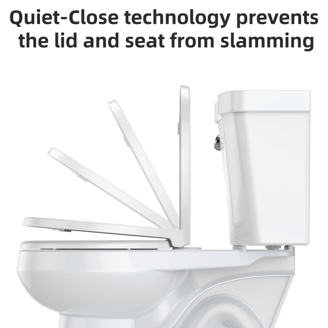 19 inch Toddler Toilet Seat with Potty Training Seat Elongated, Toilet Seat for Family Built-in Removable, Soft Close + Easy Clean, PP Safe Material, White