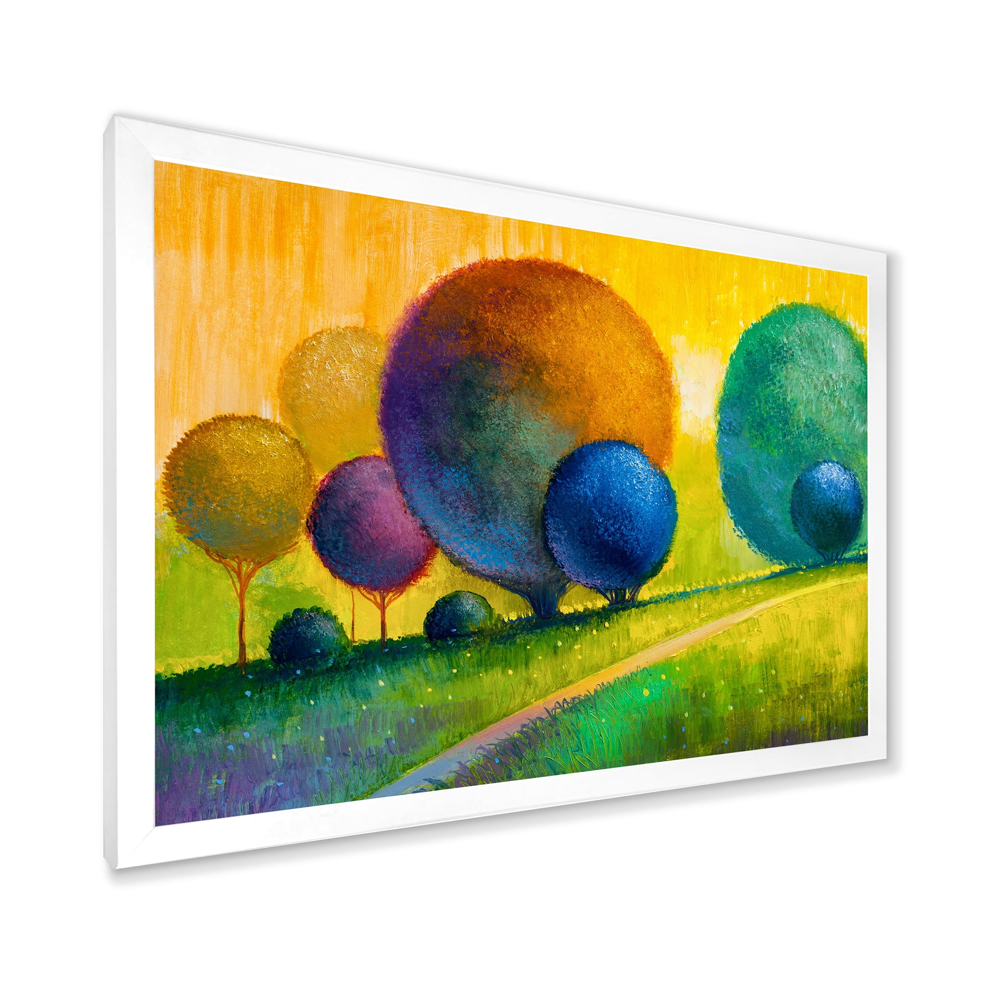 Designart 'Ornamental Colourful Trees III' Modern Framed Art Print
