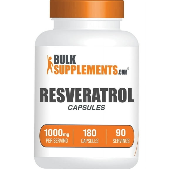 BulkSupplements Resveratrol Capsules - 1000mg per Serving (180 Capsules - 90 Servings)