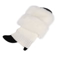 thumbnail image 2 of harmtty Winter Women Warm Faux Fur Crochet Knitted Leg Warmers Short Boot Socks Cuffs,White, 2 of 8