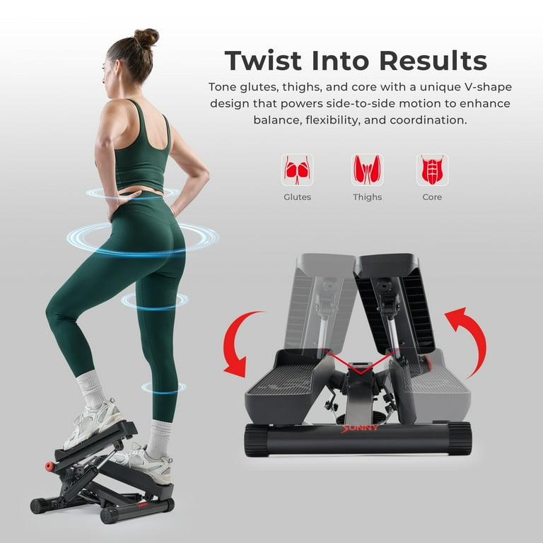 TWIST STEPPER 全身運動用エクササイズ Sunny Health & Fitness Smart Twist Stepper with Resistance Bands