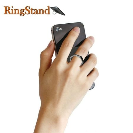RingStand Universal Smart Ring Holder and Stand for Smartphones or Mini Tablets - for iPhone 6/6 Plus/5S/5/4S Galaxy S6/S6 Edge/S5/S4 - MIRROR METAL