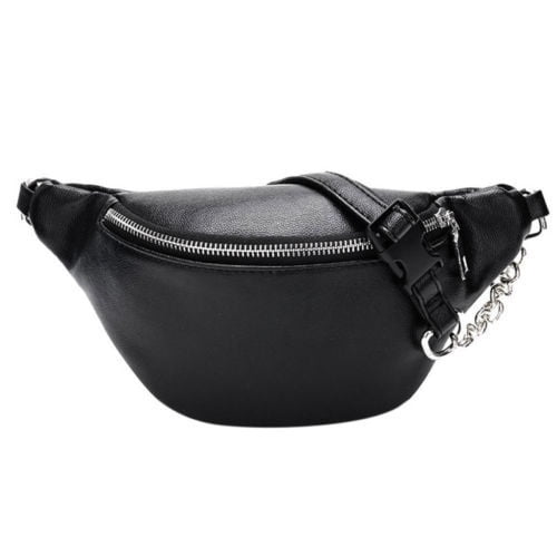 Women's Waist Bag Leather, Fanny Pack Shoulder Chain
