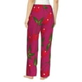 thumbnail image 3 of Goofa Cherry Printed Soft Pajama Pants for Women, Wide Leg Comfy Casual Lounge Yoga Pants-Small, 3 of 9