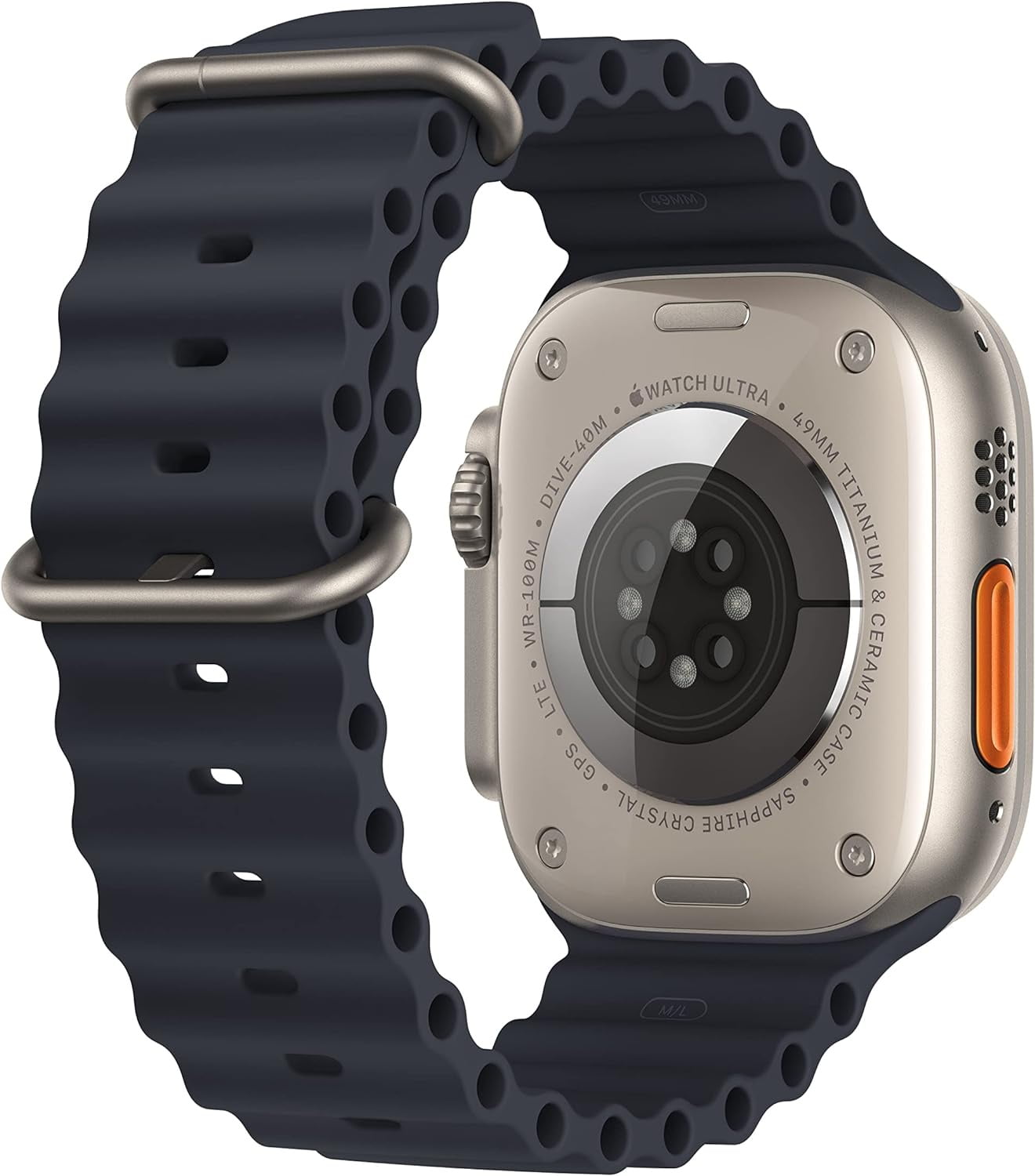 Apple Watch Ultra (GPS + Cellular, 49 mm) Titanium Case with Midnight Ocean Band, 1 Each