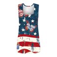thumbnail image 4 of Puntoco Camiseta sin mangas con cuello cuadrado y estampado del Día de la Independencia para mujer, camiseta holgada sin mangas, 4 of 5