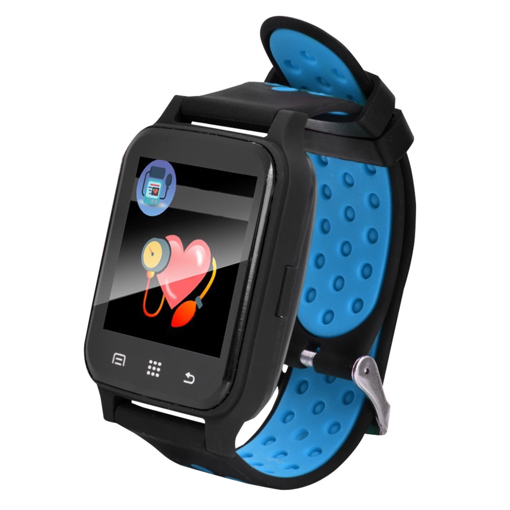MY Y60 MTK2502 1.54in 380mAh Bluetooth Heart Rate Smart Watch ABS Material Black Blue Walmart