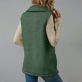 thumbnail image 7 of Fleece Fuzzy Vest Coat Womens Sleeveless Sherpa Outerwear Jackets Button Down Collared Fuzzy Vests Green, XL, 7 of 7