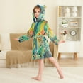 thumbnail image 4 of FORMRS Niños Bathrobe Unisex Hooded Robe Soft Plush Pajamas Sleepwear, Size 4-6T, Colorful Plants, 4 of 7