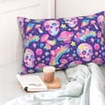thumbnail image 4 of Kdxio Cotton Pillow Cases 14"x20" Pillowcases,Soft and Breathable Bedroom Pillow Cases-Skull rainbow mushroom colorful-No Pillow Core, 4 of 5