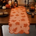 thumbnail image 3 of Halloween Lace Square Table Runner, Maple Leaf Pumpkin Patterned Tablecloth, for Fall Dining Room Living Room Decor, for Seasonal Homeowners and Hosts, Saffron, 3 of 8