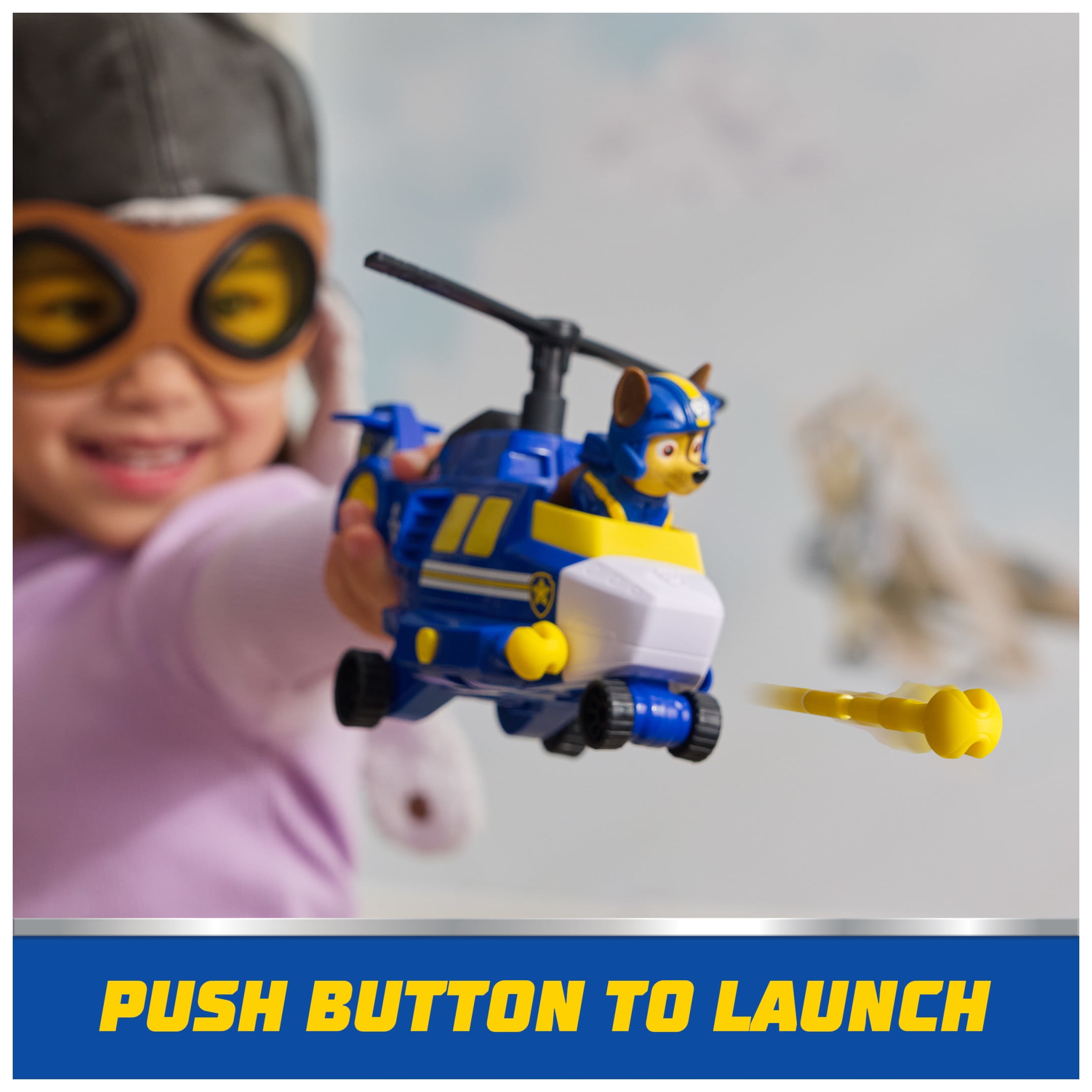 PAW Patrol: Air Rescue Helicopter Vehicle with Projectile Launcher & Chase Collectible Action Figure for Kids Ages 3+