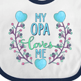 thumbnail image 4 of Inktastic My Opa Loves Me with Flowers and Hearts Boys or Girls Baby Bib, 4 of 4