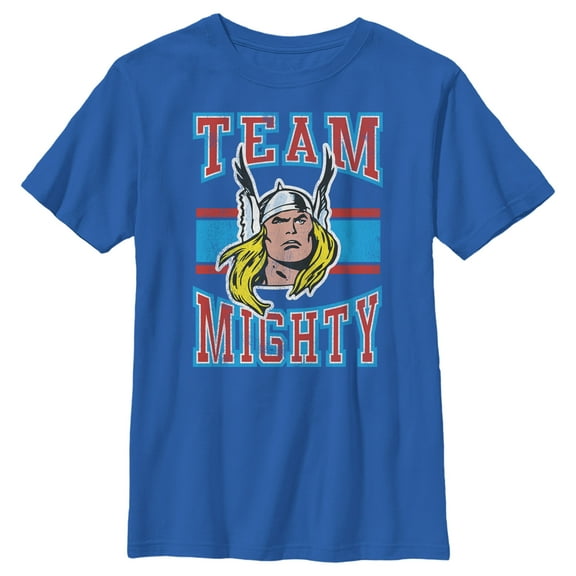 Boy's Marvel Thor Team Mighty  Graphic Tee Royal Blue Small