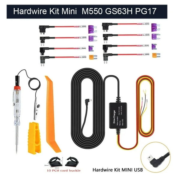 AZDOME Car DVR Hardwire Kit for M550/GS63H/PG17, Low V, 12-24V Mini USB