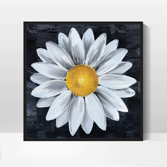 wall26 Framed Canvas Wall Art for Living Room, Bedroom Daisy Theme Canvas Prints for Home Decoration Ready to Hang - 16x16 inches