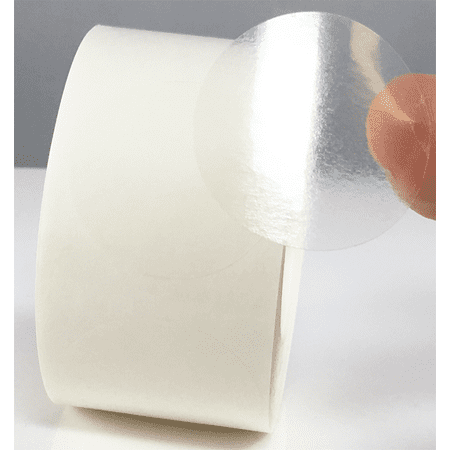 Ultra Thin Envelope - Ultra Clear Retail Envelope Seals For Mailing Packaging 1.25 Inch Round Circle Dots 500 Adhesive Stickers
