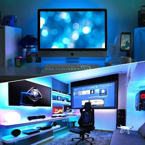 50ft Led Strip Light CNSUNWAY 15m 450LEDs 5050 RGB Led Rope Kit with 44 Keys RF Remote Controller Flexible Color Changing Tape Light 24V Power Supply