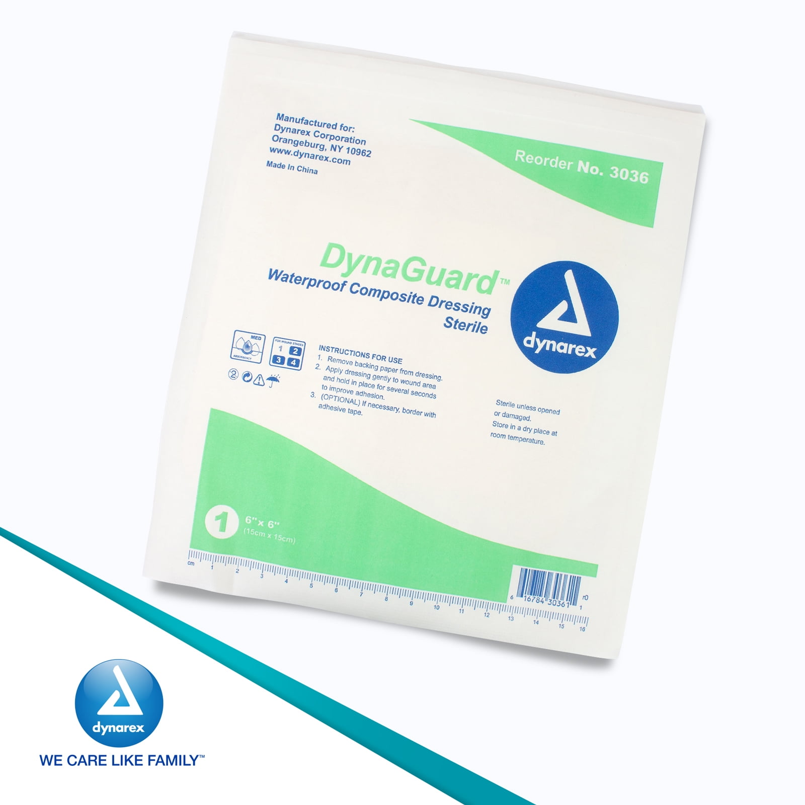 DynaGuard Waterproof Composite Dressing 6x6 1 Pack of 10 Dressing