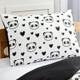 thumbnail image 2 of Chezmoi Collection 4-Piece Kids Love Panda Hearts Microfiber Comforter Set, Full/Queen, 2 of 7