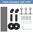 thumbnail image 5 of 1 Inch Industrial Adjustable Curtain Rod for Windows 168 to 240,Indoor/Outdoor Pipe Wrap Around Curtain Rod, 5 of 10