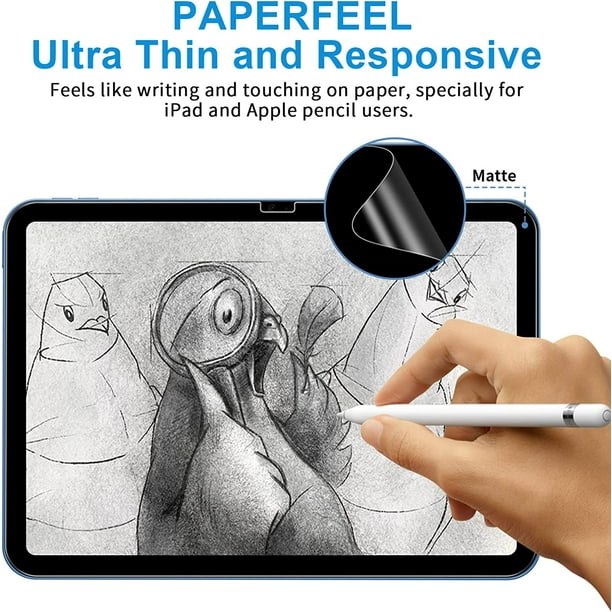 Acheter Protecteur d'écran en papier mat pour iPad, 2 pièces, pour dessin,  iPad Air 4 5 10.9 10e 2022 Pro 11 9.7 10.2 7/8/9e Mini 6, Film d'écriture