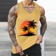 thumbnail image 2 of Camisetas de Tanque de los Hombres Tanque de los Hombres Incolor Gradiente de Impresión Cuello Redondo Correa Delgada Fuga Atrás Regular Casual Deportes Blusas de Tanque, 2 of 5