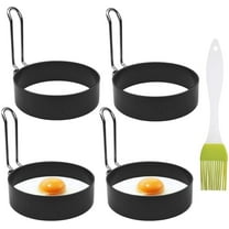 4 Pack Stainless Steel Eggs Maker Non Stick Round Egg Cooker for Cooking Cooking Rings Shaper for Frying Pancake Sandwiches Metal Handle Household Kitchen Breakfast Tool Egg Shaper