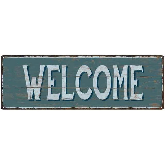 Mermaids Beach Style Wood Look Sign Gift Green 8x24 Metal Decor 108240086072