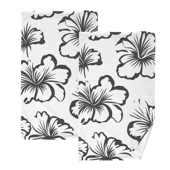 Ryvnso Elegant Tropical Floral-p3 Cotton Hand Towels Sets Face Towel 2 PCs Bathroom Decorative