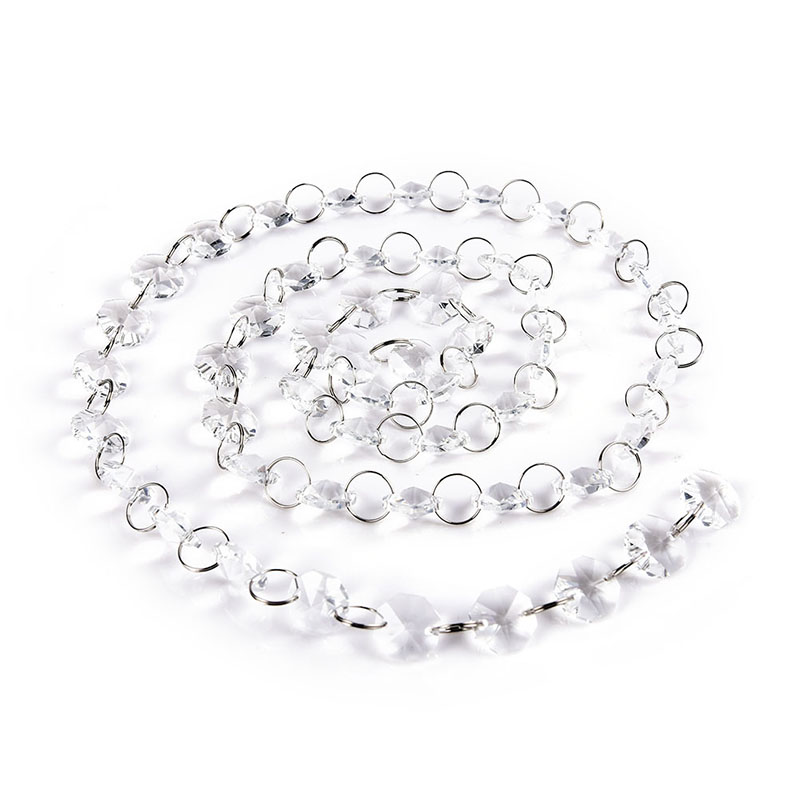 Buytra 1M Clear Glass Crystal Bead Garland Chandelier Hanging DIY Wedding Light Supply