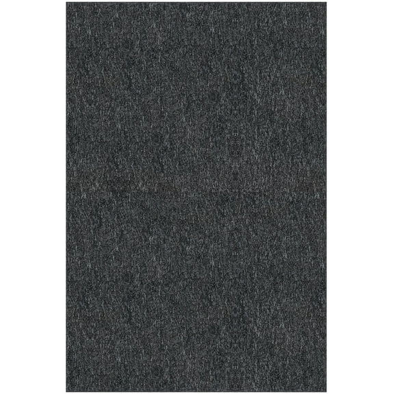 Ottomanson Non-Slip Area Rug for Living Room 6'6" x 10' Stain-Resistant Low Pile Floor Carpet, Black