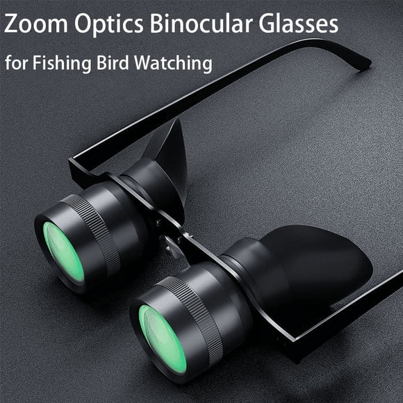 Riforla Hands Binocular Glasses Binoculars Glasses with Polarized Lens Handsfree Adjustable Optical Telescope Glasses for Fishing Bird Watching Sports Concerts Opera Black