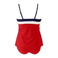 thumbnail image 5 of IYYVV Bandeau Tankini Swimsuits For Women - Two Piece Ruched Tummy Control Bathing Suit Strapless Modest Swimwear With Bottoms Red L, 5 of 6