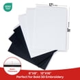 thumbnail image 4 of Richword 10 Pack 3D Embroidery Puff Foam Sheets 12"x16"-3MM Thick for 3D Raised Embroidery on Caps, Hats, Apparel, Jackets(White), 4 of 7