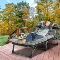 thumbnail image 3 of Camping Cot, Adjustable 4-Position Adults Reclining folding Chaise with Pillow, Outdoor portable Lounge Chair Sleeping Cots Bed, Perfect for Camping, Pool, Beach, Patio, 3 of 8