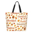 thumbnail image 3 of Large Capacity Single Shoulder Shopping Bag 19.7×15.7×5.9in Main Pocket Large To Accommodate Your Daily Needs Can Be Portable Can Be A Single Shoulder Back Thankful Autumn Words Pattern, 3 of 8