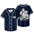 thumbnail image 5 of Kpop ITZY Né pour Tre Tour Photo Merch Veste de Baseball T-Shirts Femmes Hommes Mode Col en V Manches Courtes,G,style 5, 5 of 5