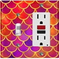 thumbnail image 1 of Metal Light Switch Plate Outlet Cover Mermaid Red Purple MER011, 1 of 13