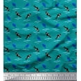 thumbnail image 1 of Soimoi Poly Georgette Fabric Waves,Whale & Dolphin Ocean Printed Craft Fabric by The Yard 42 Inch Wide, 1 of 1