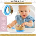 thumbnail image 5 of Acorn Baby Bamboo Baby Bowl and Silicone Baby Spoon Blue Set for Solid Food, 5 of 7