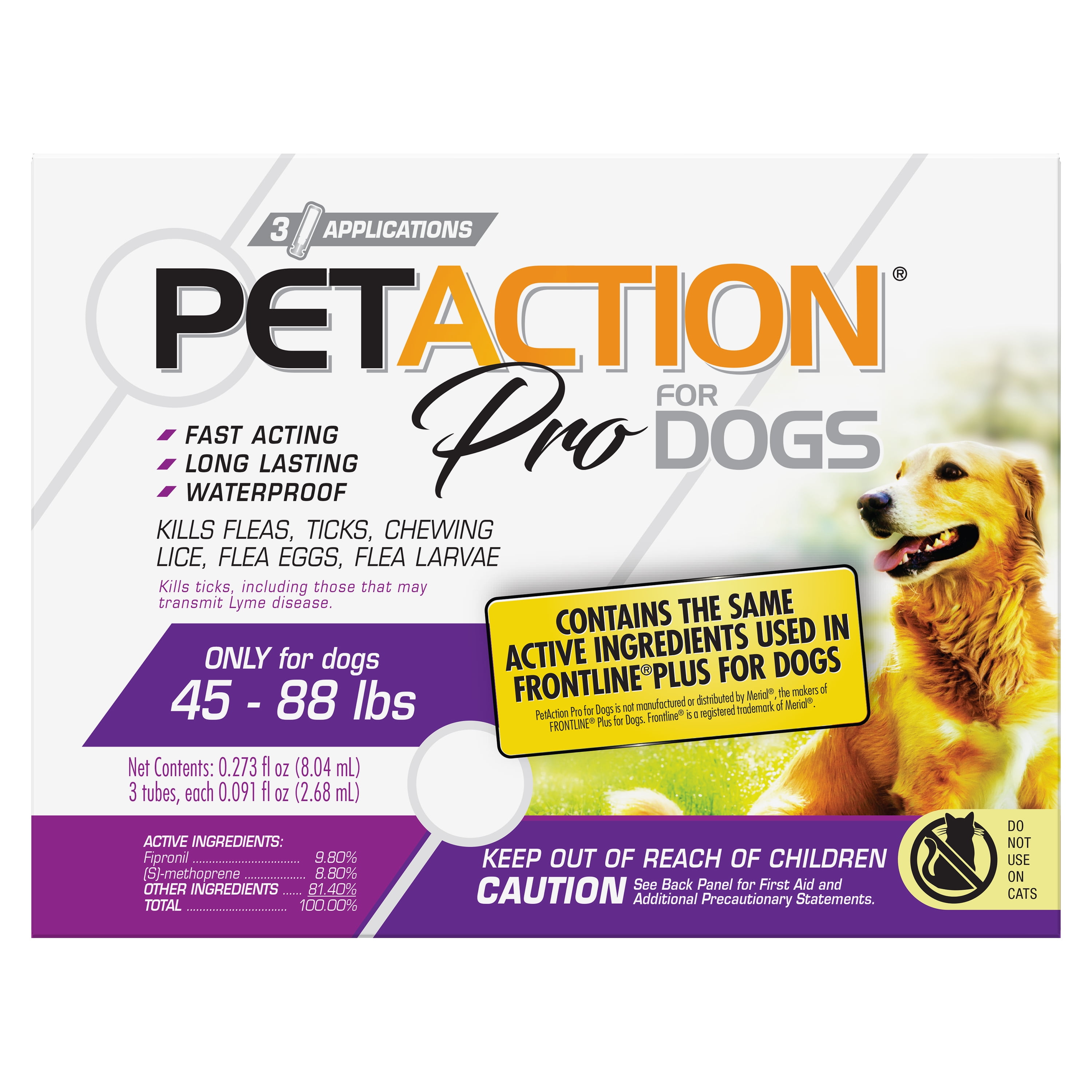 Petarmor Plus Flea Tick Prevention For Medium Dogs 23 To 44 Pounds 3 Monthly Treatments - Walmartcom