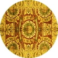 thumbnail image 1 of Ahgly Company Indoor Round Abstract Yellow Modern Area Rugs, 5' Round, 1 of 4